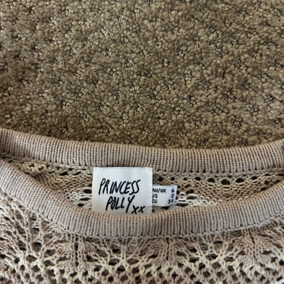 Princess Polly Textured Knit Set in Cream and Tan - Picture 3 of 4